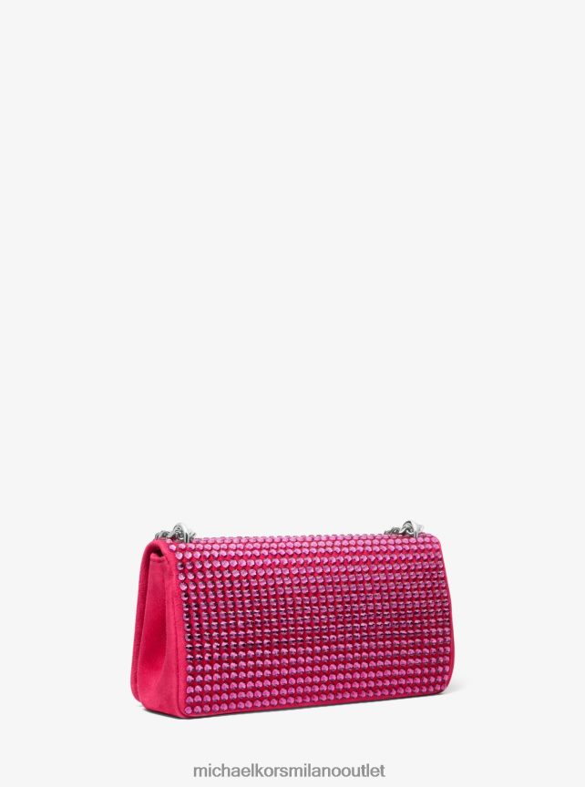 Michael Kors collezione Christie mini borsa a busta in pelle scamosciata impreziosita da cristalli donne fucsia P06L0L3806 Accessori