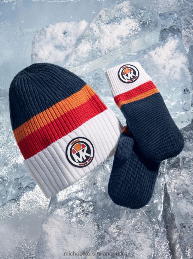 Michael Kors Berretto in lana merino a coste mk x ellesse donne vestire blues P06L0L2741 Accessori