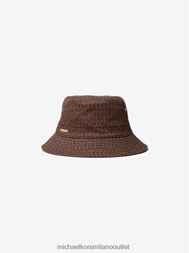 Michael Kors Cappello bucket in misto cotone organico con stampa logo donne cioccolato P06L0L2759 Accessori