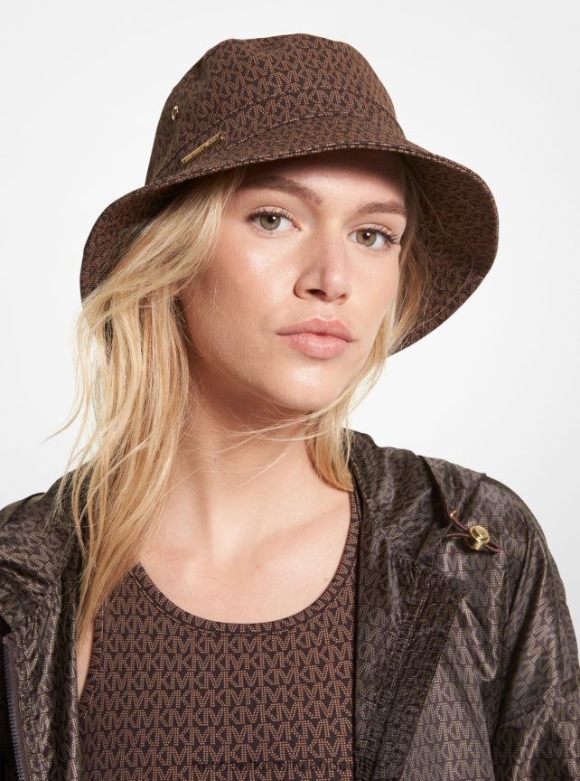 Michael Kors Cappello bucket in misto cotone organico con stampa logo donne cioccolato P06L0L2759 Accessori