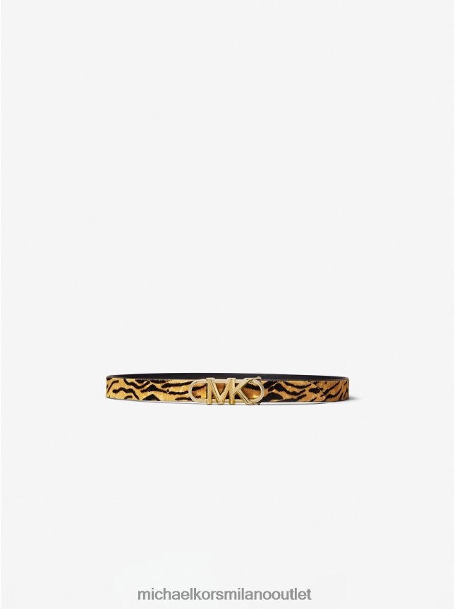 Michael Kors Cintura Parker in finto pelo di vitello con stampa tigre donne marrone multiplo P06L0L2706 Accessori