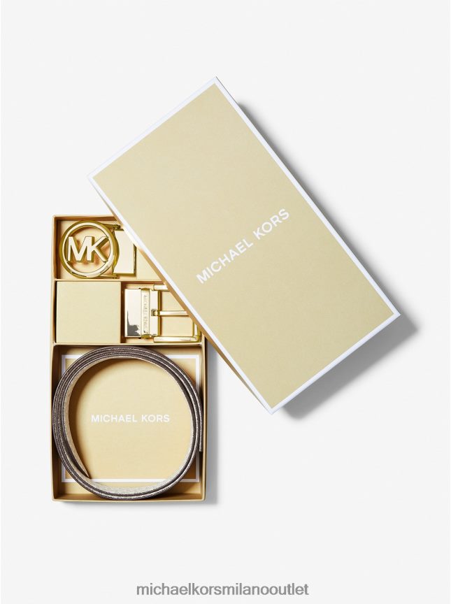 Michael Kors Set di cinture con logo 4 in 1 donne vaniglia/bagagli P06L0L2685 Accessori