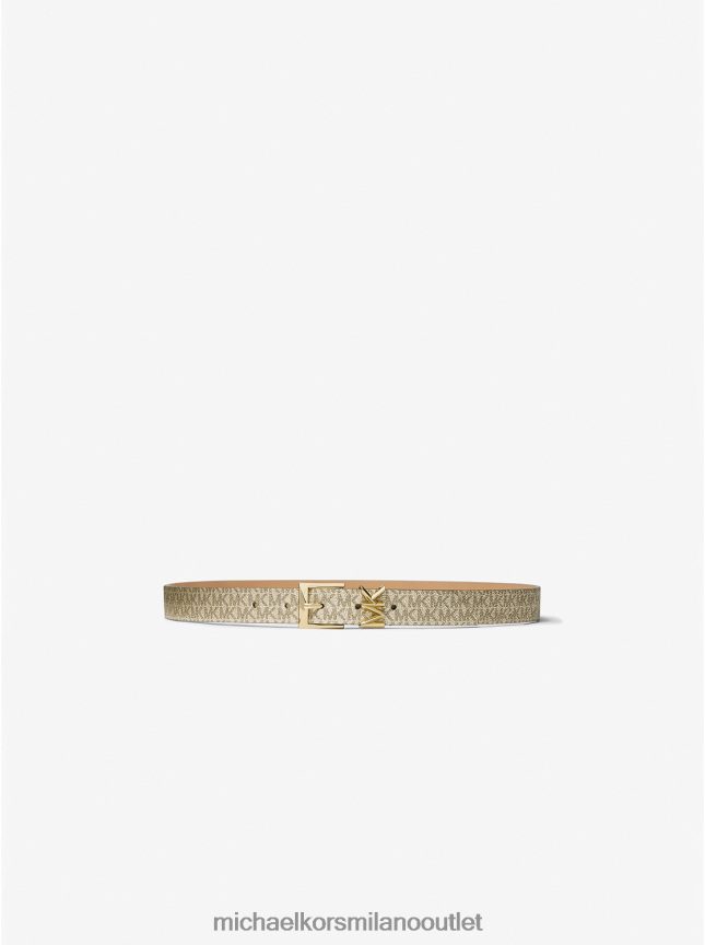 Michael Kors cintura con logo metallico donne oro nero P06L0L2712 Accessori