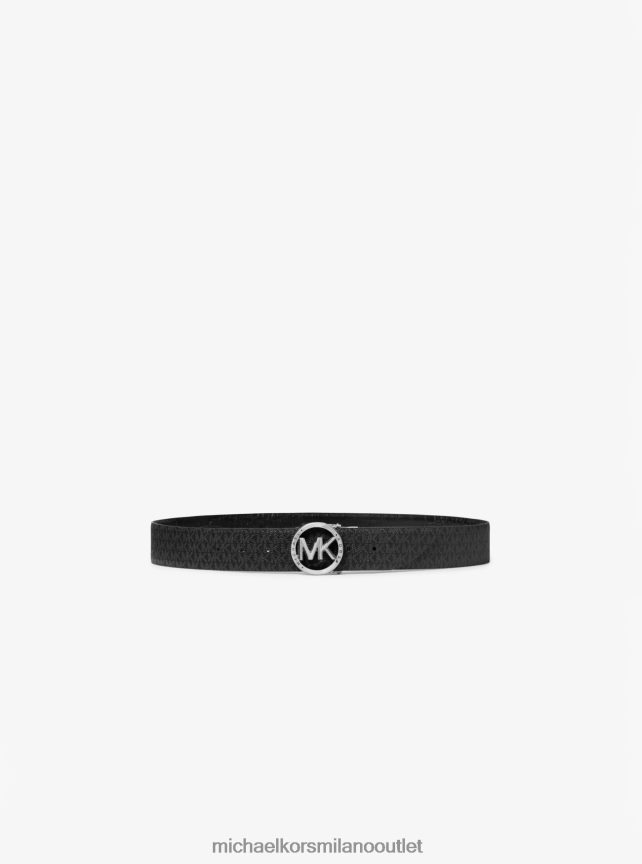 Michael Kors logo reversibile e cintura in rilievo coccodrillo donne nero P06L0L2705 Accessori