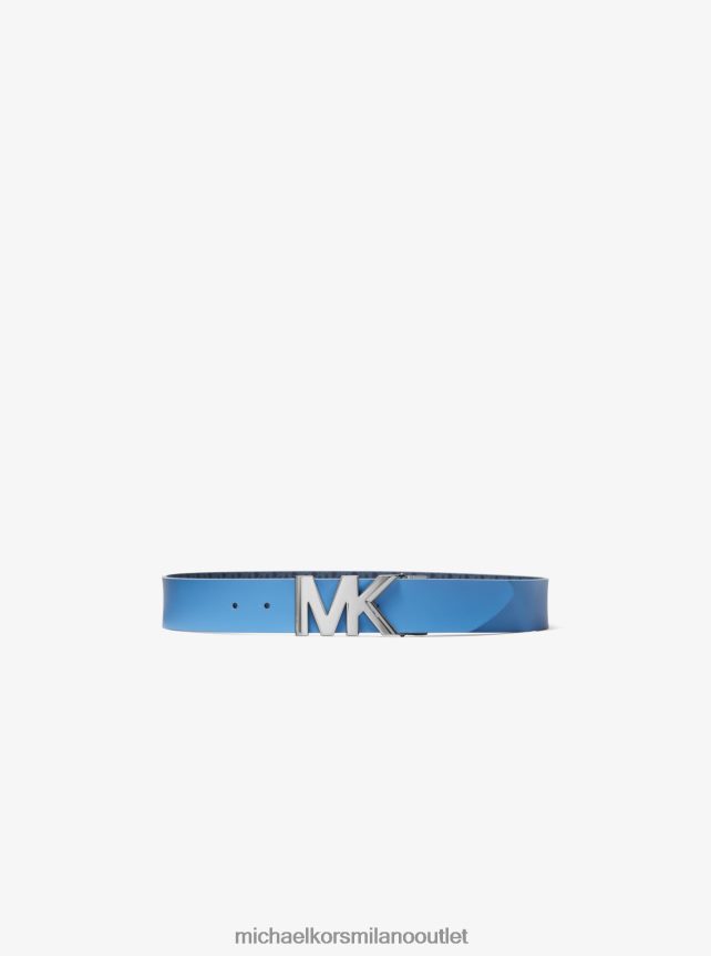 Michael Kors logo reversibile e cintura in vita in pelle donne blu ammiraglio/heritage P06L0L2689 Accessori