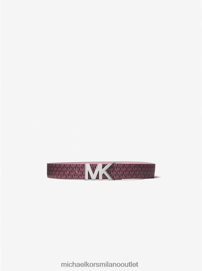 Michael Kors logo reversibile e cintura in vita in pelle donne merlot/rosa reale P06L0L2690 Accessori