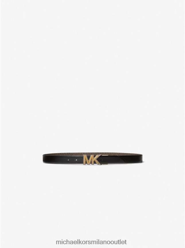 Michael Kors logo reversibile e cintura skinny in pelle donne Marrone nero P06L0L2714 Accessori