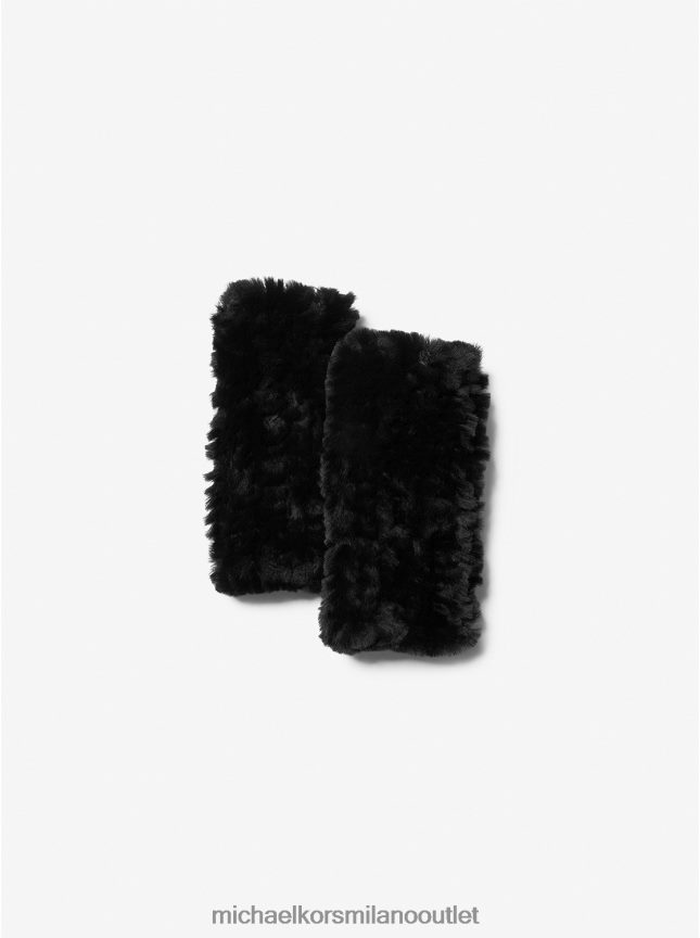Michael Kors guanti senza dita in shearling donne nero P06L0L2754 Accessori