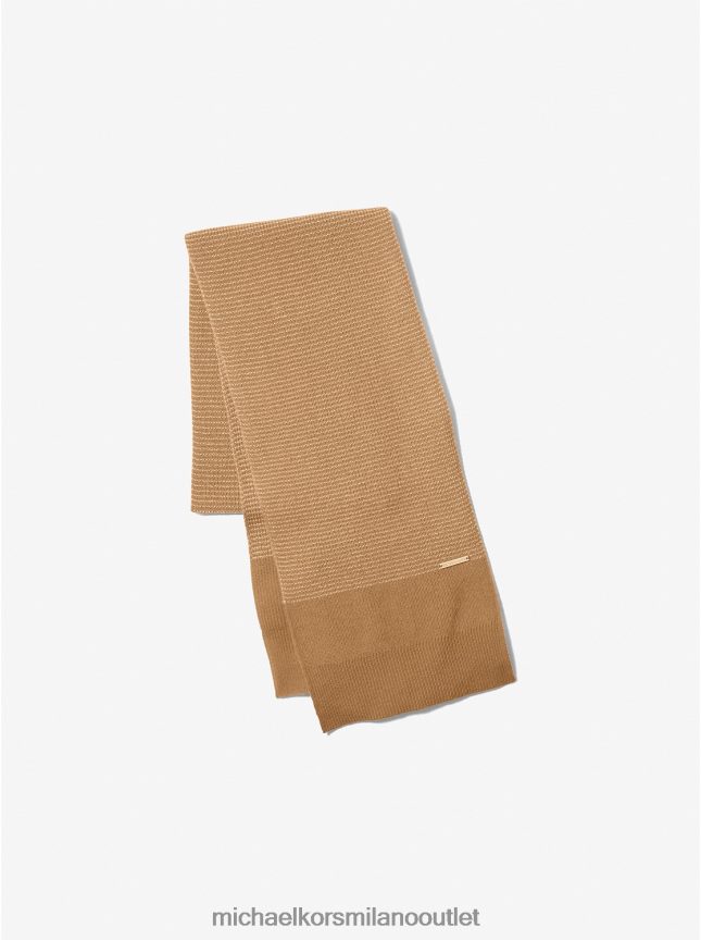 Michael Kors sciarpa in misto lana metallizzata donne cammello scuro/oro P06L0L2760 Accessori