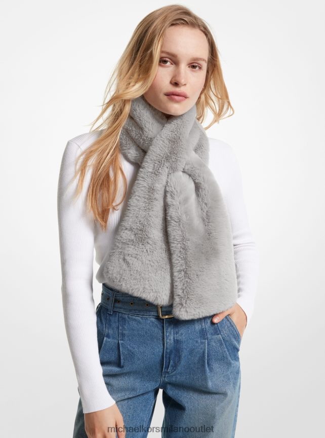 Michael Kors sciarpa pull-through in pelliccia sintetica donne grigio P06L0L2769 Accessori