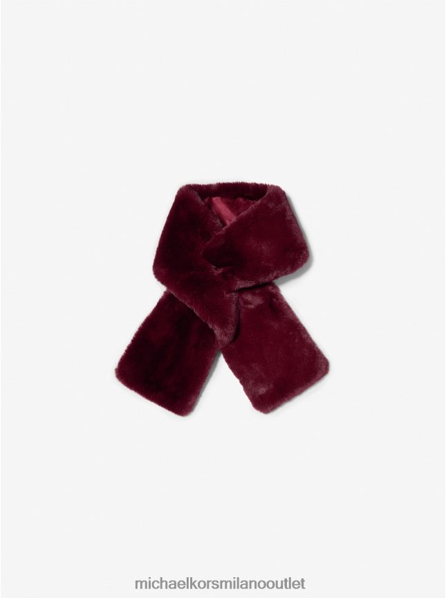 Michael Kors sciarpa pull-through in pelliccia sintetica donne merlot P06L0L2768 Accessori
