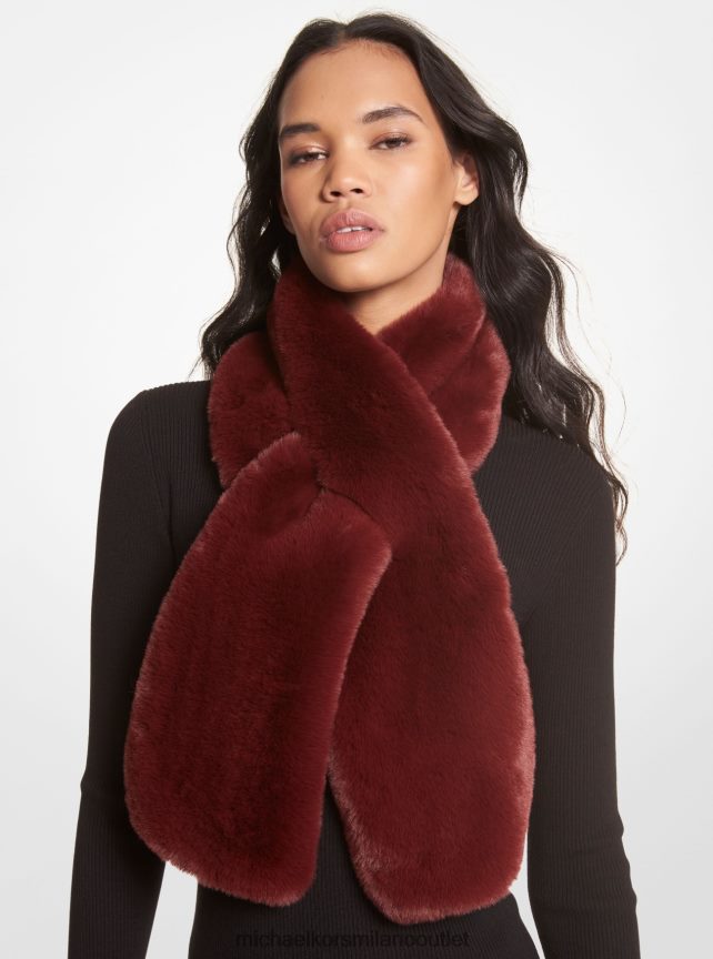 Michael Kors sciarpa pull-through in pelliccia sintetica donne merlot P06L0L2768 Accessori