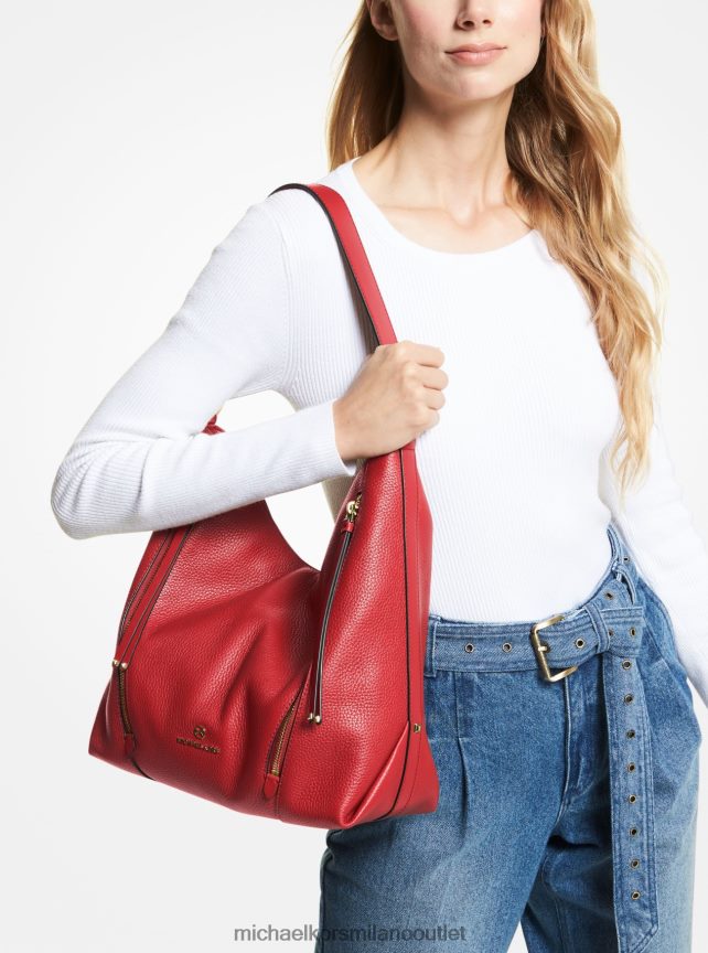 Michael Kors Borsa a tracolla Brooklyn grande in pelle martellata donne cremisi P06L0L1387 Accessori