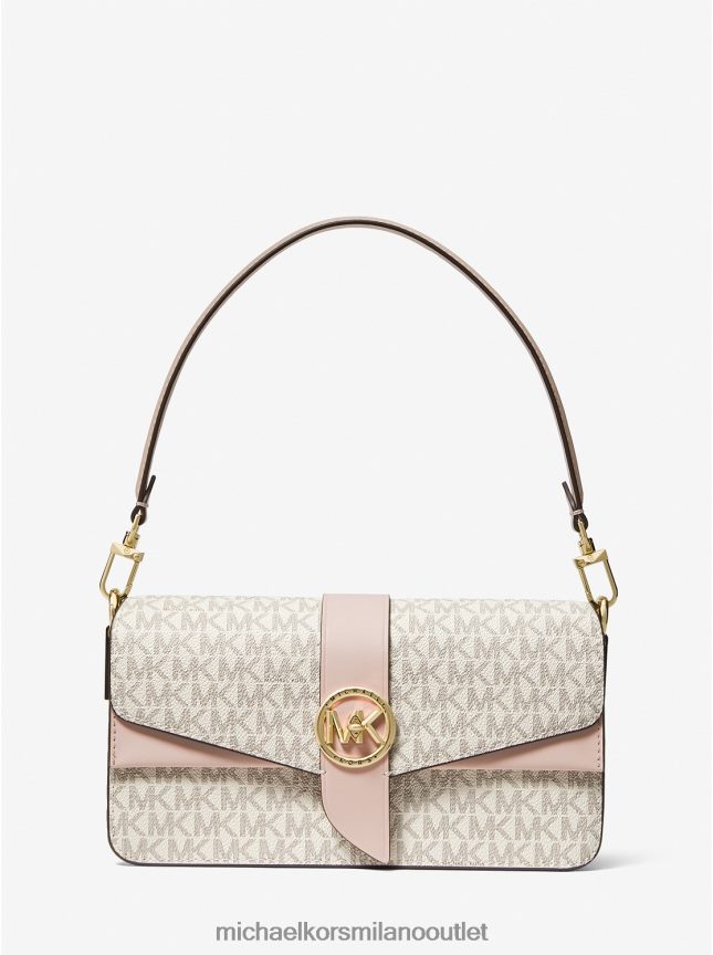 Michael Kors Borsa a tracolla Greenwich media con logo donne vaniglia/rosa tenue P06L0L930 Accessori