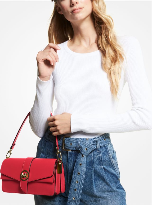 Michael Kors Borsa a tracolla Greenwich media in pelle saffiano donne cremisi P06L0L921 Accessori