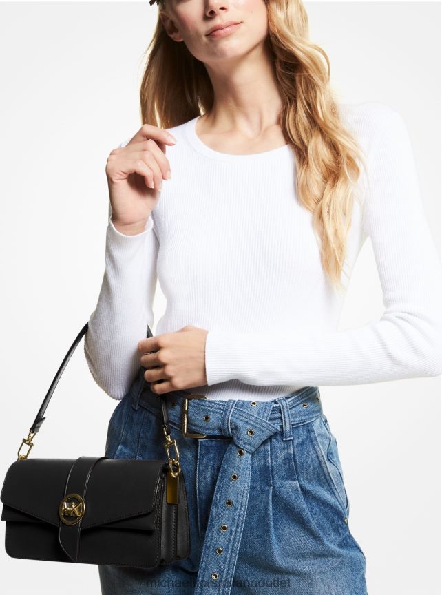 Michael Kors Borsa a tracolla Greenwich media in pelle saffiano donne nero P06L0L927 Accessori