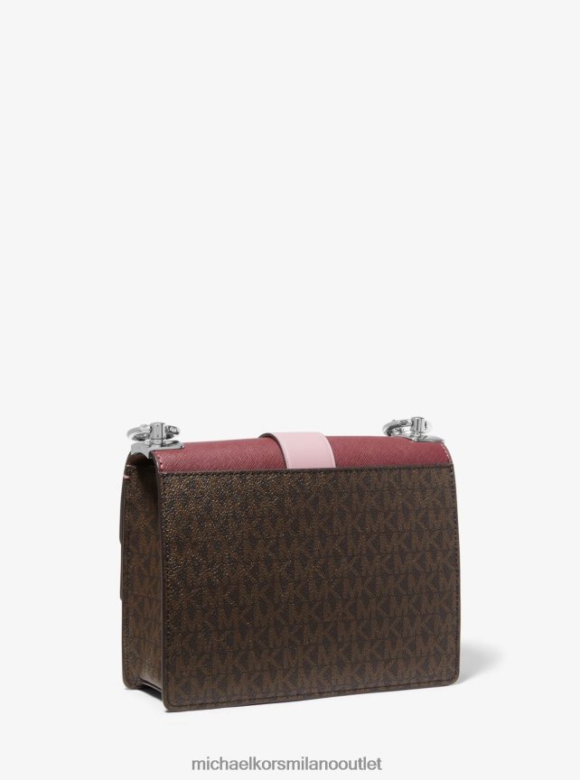 Michael Kors Borsa a tracolla Greenwich piccola con logo bicolore e pelle saffiano donne ryl rosa mlt P06L0L1003 Accessori