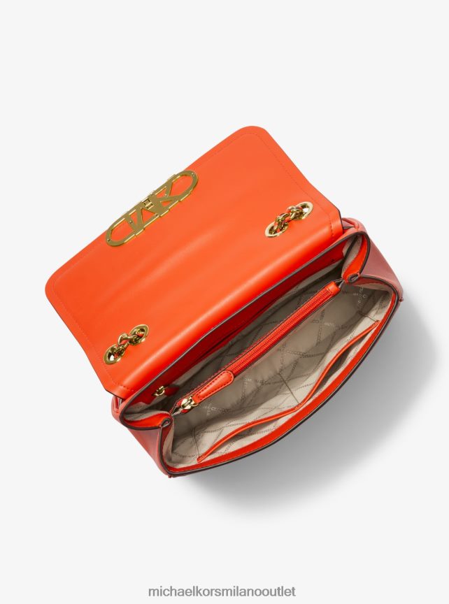 Michael Kors Borsa a tracolla Parker extra large in pelle donne arancione ottico P06L0L1332 Accessori
