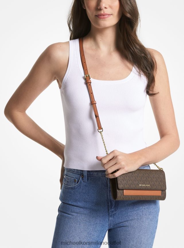 Michael Kors Borsa a tracolla convertibile 2 in 1 Jet Set con logo medio donne brn/ghianda P06L0L722 Accessori