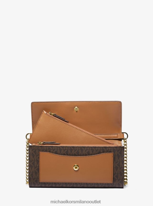 Michael Kors Borsa a tracolla convertibile 2 in 1 Jet Set con logo medio donne brn/ghianda P06L0L722 Accessori