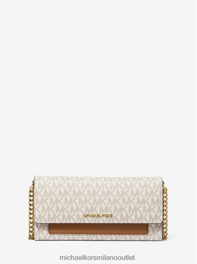 Michael Kors Borsa a tracolla convertibile 2 in 1 Jet Set con logo medio donne vaniglia/ghianda P06L0L724 Accessori