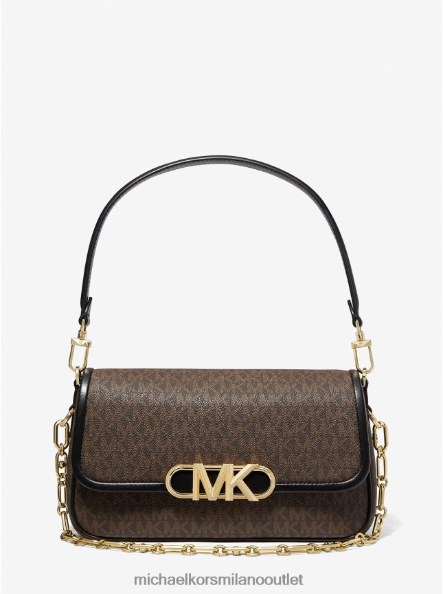 Michael Kors Borsa a tracolla media con logo Parker donne marrone/nero P06L0L1322 Accessori