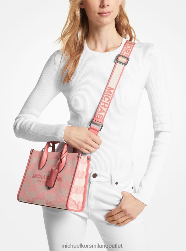 Michael Kors Borsa a tracolla mirella in jacquard con logo piccolo donne rosa tea P06L0L664 Accessori