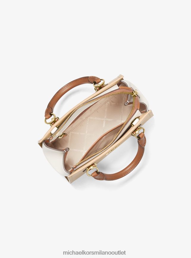 Michael Kors Borsa a tracolla piccola Marilyn in pelle saffiano color-block donne combinazione di cammelli P06L0L648 Accessori