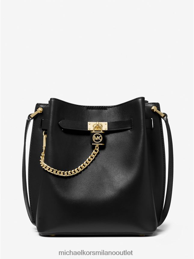 Michael Kors Borsa messenger media in pelle Hamilton Legacy donne nero P06L0L695 Accessori