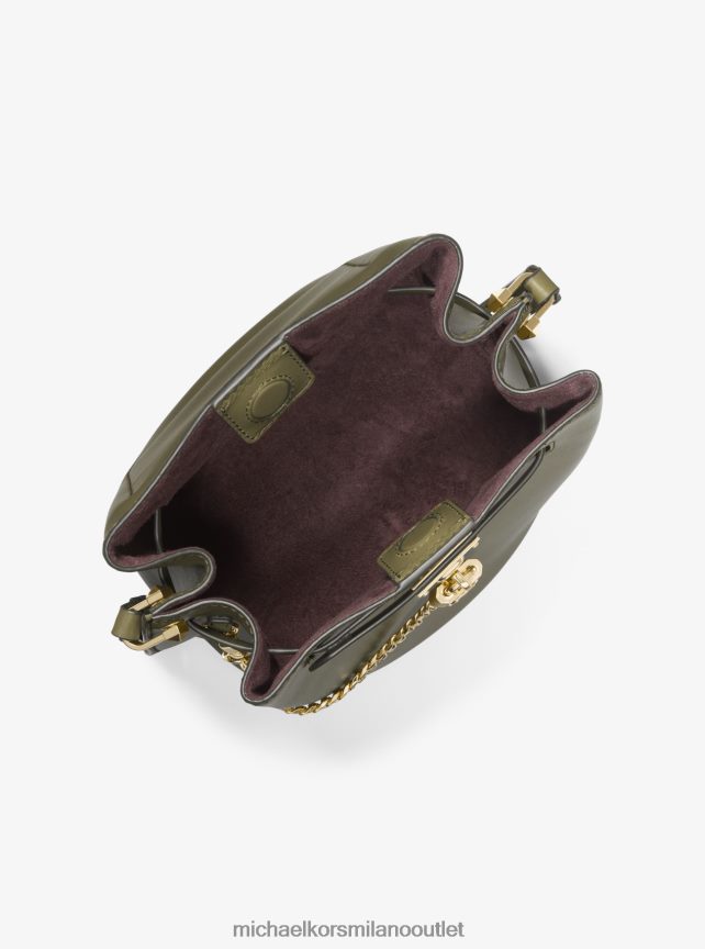 Michael Kors Borsa messenger media in pelle Hamilton Legacy donne oliva P06L0L692 Accessori