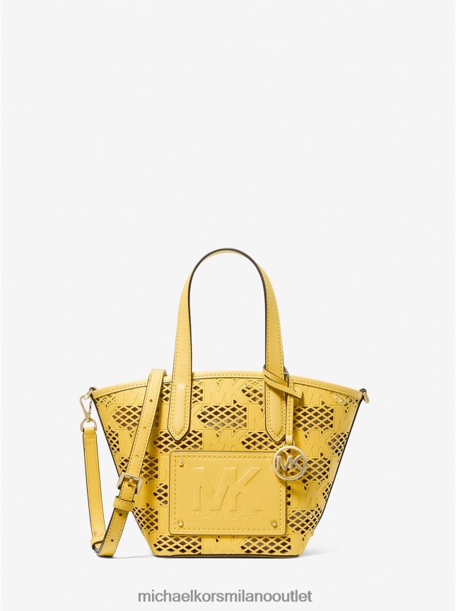 Michael Kors Borsa tote piccola 2 in 1 Kimber in ecopelle traforata e goffrata donne narciso P06L0L866 Accessori