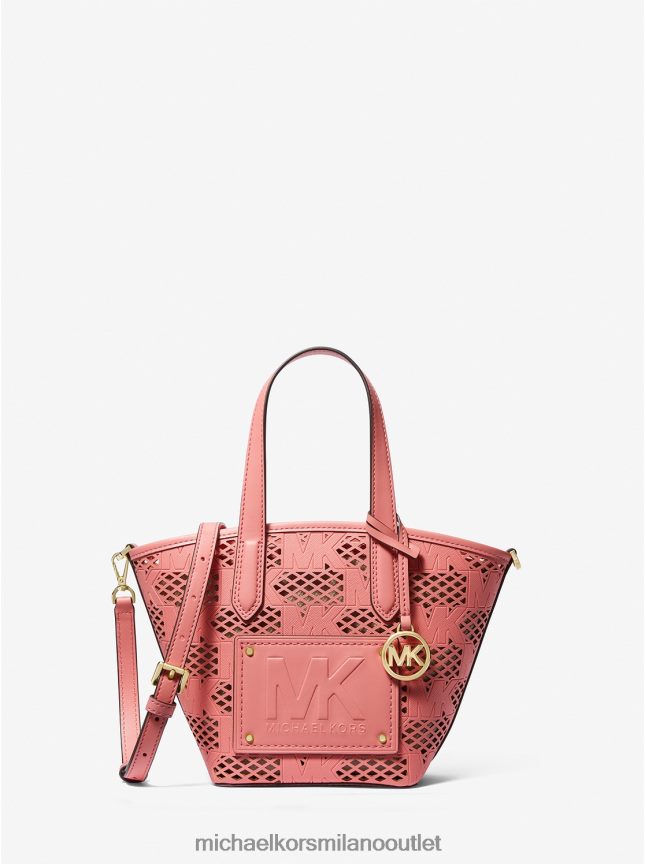 Michael Kors Borsa tote piccola 2 in 1 Kimber in ecopelle traforata e goffrata donne rosa tea P06L0L868 Accessori