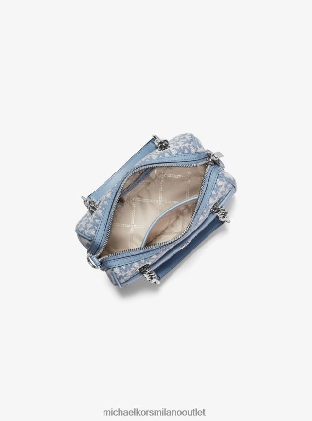 Michael Kors Borsone a tracolla Blaire extra small in jacquard con logo donne chambray P06L0L943 Accessori