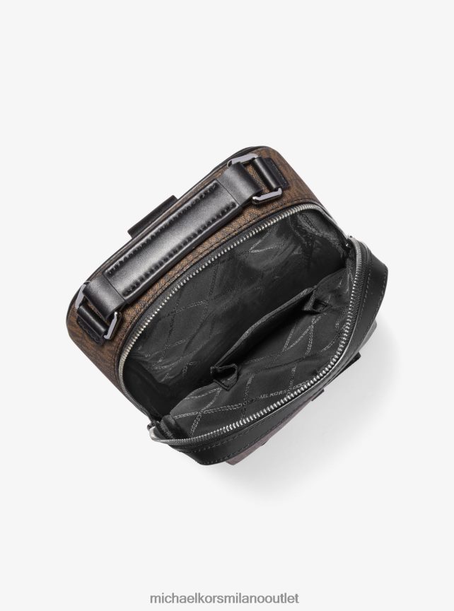 Michael Kors Zaino a tracolla con logo Hudson donne Marrone nero P06L0L833 Accessori