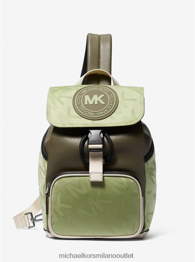 Michael Kors Zaino a tracolla in nylon jacquard con logo Kent donne È saggio P06L0L789 Accessori