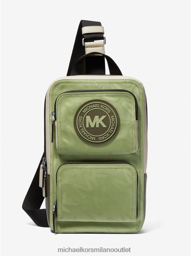 Michael Kors Zaino a tracolla in nylon jacquard con logo Kent donne È saggio P06L0L791 Accessori
