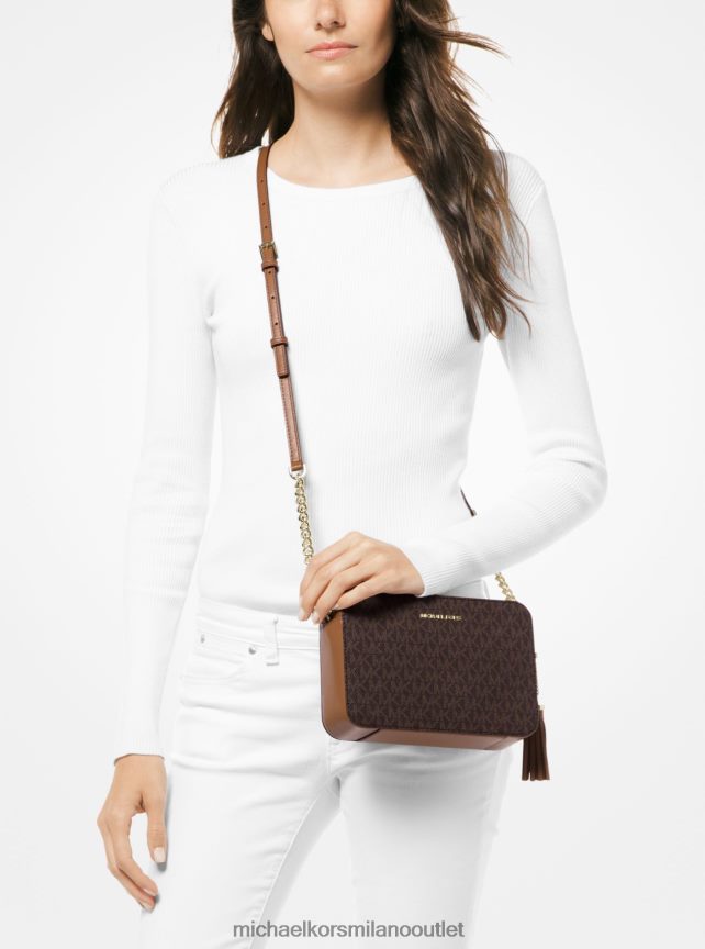 Michael Kors borsa a tracolla Ginny media con logo donne marrone P06L0L749 Accessori