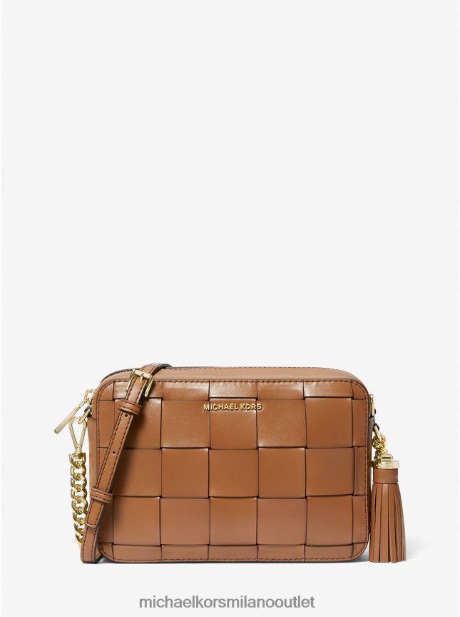 Michael Kors borsa a tracolla Ginny media in pelle intrecciata donne bagaglio P06L0L639 Accessori