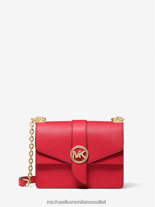 Michael Kors borsa a tracolla Greenwich piccola in pelle saffiano donne cremisi P06L0L964 Accessori