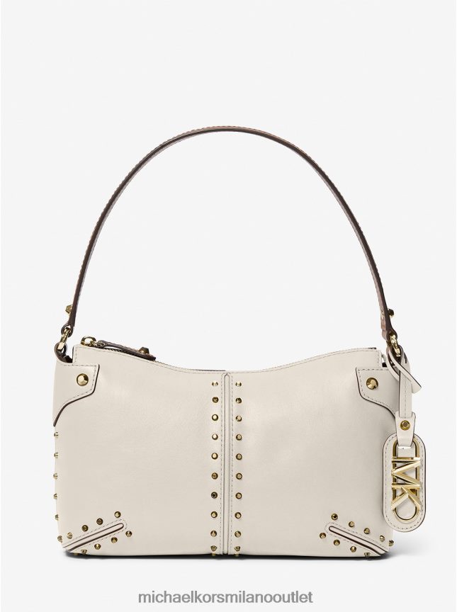 Michael Kors borsa a tracolla astor grande in pelle con borchie donne lt. panna P06L0L1290 Accessori