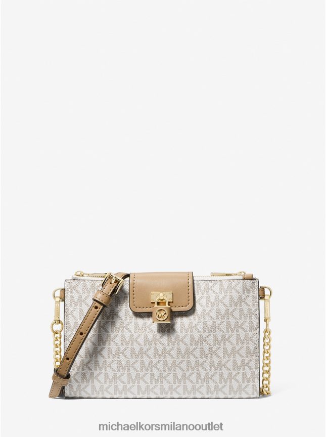 Michael Kors borsa a tracolla con logo piccolo color rubino donne cammello P06L0L734 Accessori