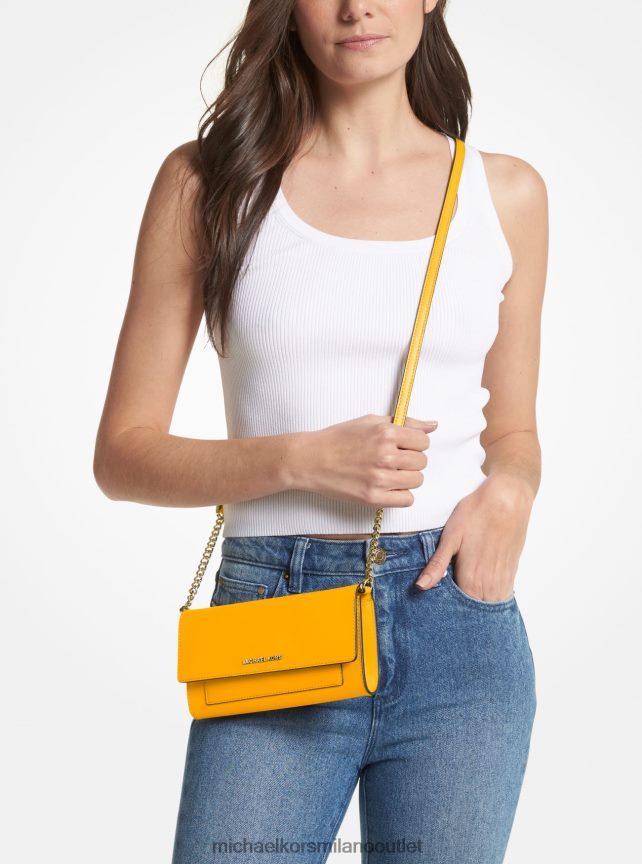 Michael Kors borsa a tracolla convertibile 2 in 1 jet set media in pelle saffiano donne sole P06L0L728 Accessori