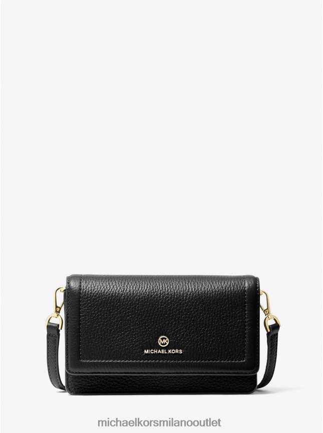 Michael Kors borsa a tracolla convertibile per smartphone jet set piccola in pelle martellata donne nero P06L0L1018 Accessori