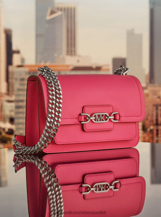 Michael Kors borsa a tracolla grande in pelle color erica donne rosso ciliegia P06L0L1310 Accessori