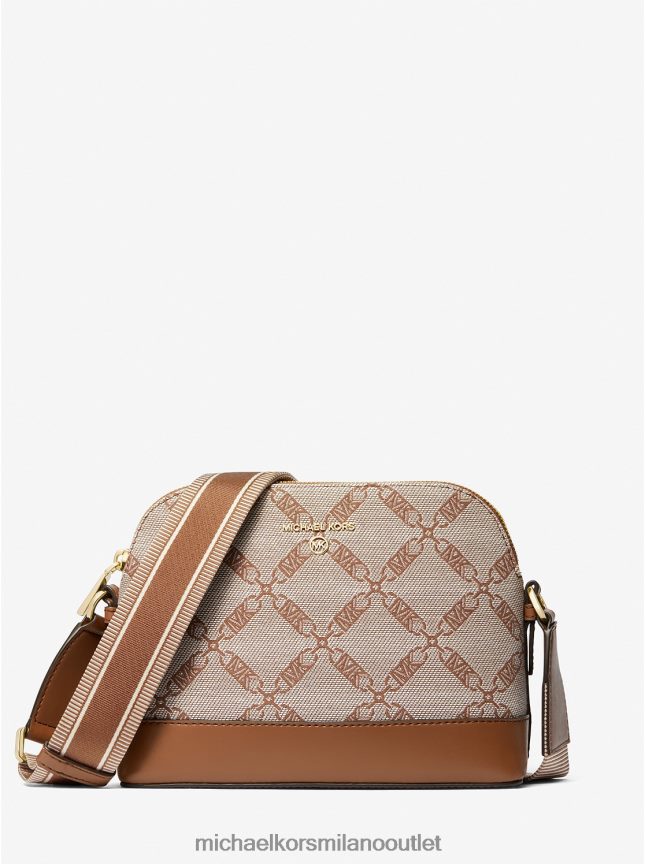 Michael Kors borsa a tracolla jet set grande con cupola in jacquard con logo impero donne naturali/bagagli P06L0L855 Accessori