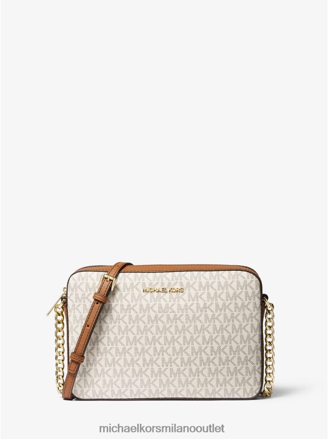 Michael Kors borsa a tracolla jet set grande con logo stampato donne vaniglia P06L0L823 Accessori