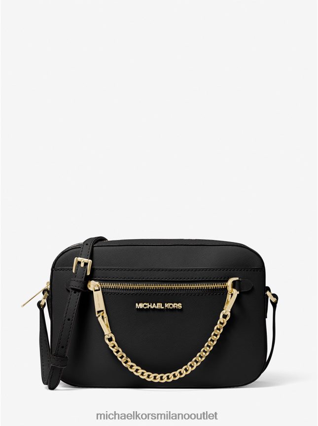 Michael Kors borsa a tracolla jet set grande in pelle saffiano donne nero P06L0L1011 Accessori