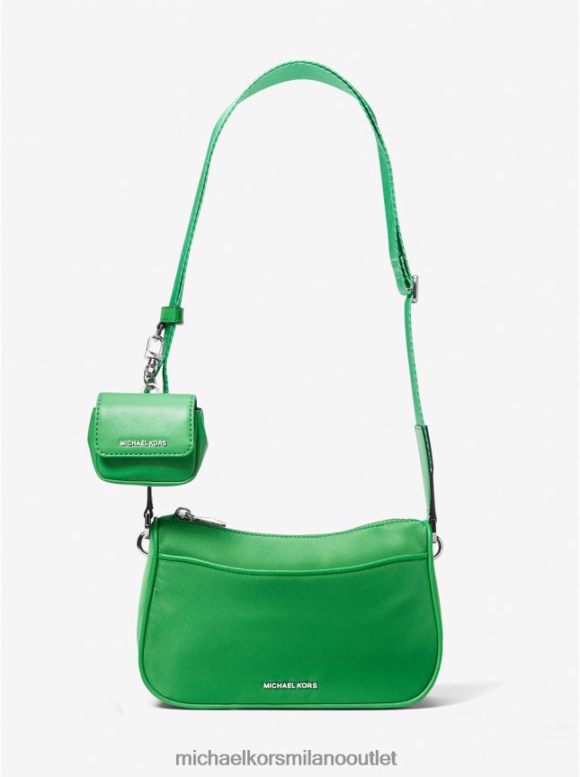 Michael Kors borsa a tracolla jet set media in gabardine di nylon con custodia per apple airpods pro donne verde palma P06L0L726 Accessori