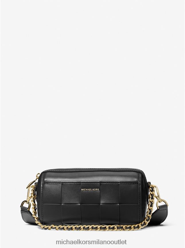 Michael Kors borsa a tracolla jet set piccola in pelle intrecciata donne nero P06L0L885 Accessori