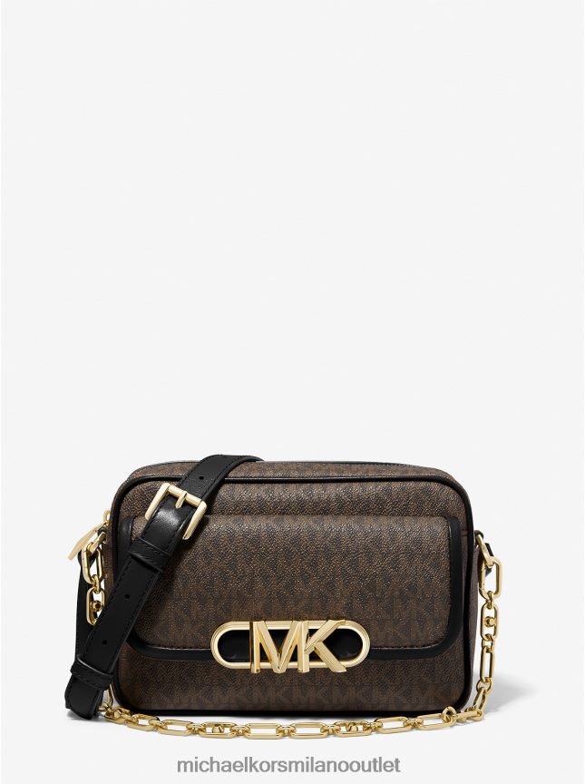 Michael Kors borsa a tracolla media con logo Parker donne marrone/nero P06L0L691 Accessori